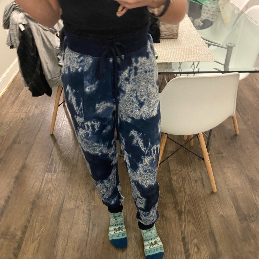 Blue tie dye joggers